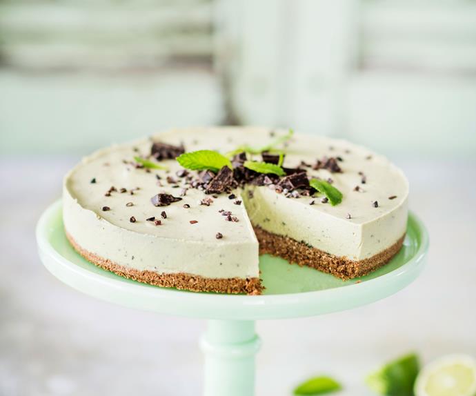 Avocado, mint and lime cheesecake