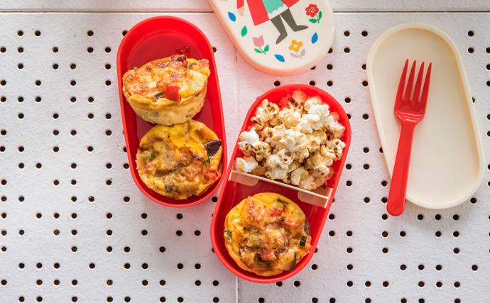 Mini muffin pan vegetable and cheese frittatas