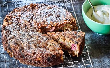 Heather’s easy rhubarb and ginger cake