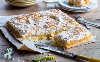 Louise slice with lemon curd and coconut