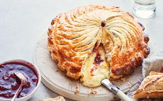 Camembert pithivier with spiced grape compote