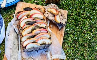 Perfect picnic meatloaf with apple and crispy sage topping