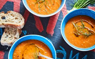French-style chilled tomato and fennel soup