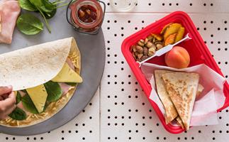 Ham, cheese and pineapple lunchbox quesadillas