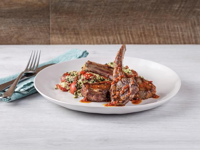 **[Lamb cutlets with harissa drizzle and tabbouleh](https://www.womensweeklyfood.com.au/recipes/lamb-cutlets-with-harissa-drizzle-and-tabbouleh-2920|target="_blank")**

A weeknight-friendly meal that's loaded with taste and ready in just 20 minutes.