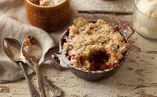 Persimmon cranberry crumble cups