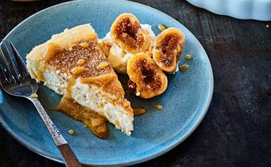 Lemon, honey and ricotta tart