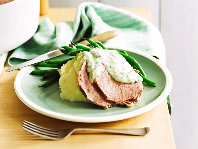 **[Corned beef with parsley sauce](https://www.womensweeklyfood.com.au/recipes/corned-beef-with-parsley-sauce-7407|target="_blank")**

Recreate a nostalgic childhood dinner with warm slices of corned beef bathed in a creamy parsley sauce.