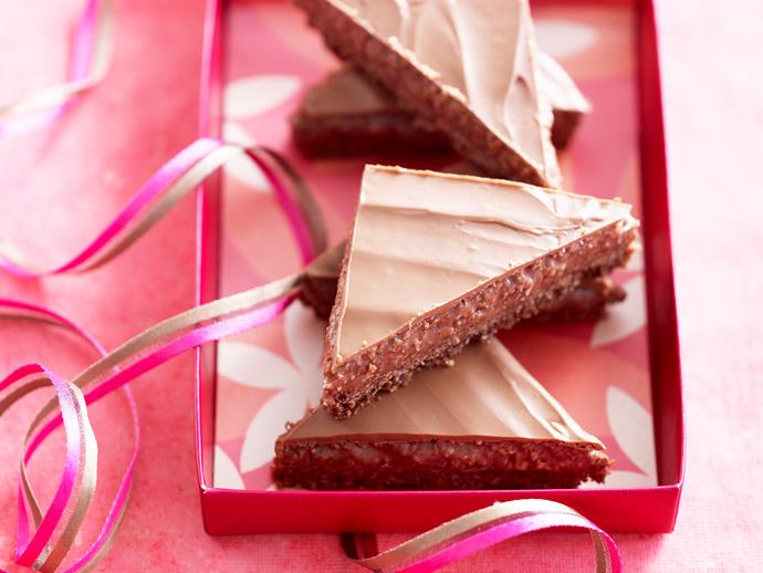 The coconutty [chocolate rough slice recipe](https://www.womensweeklyfood.com.au/recipes/chocolate-rough-slice-6410|target="_blank") is just what you need when you're called on to make goodies for the school fete or local fundraiser.