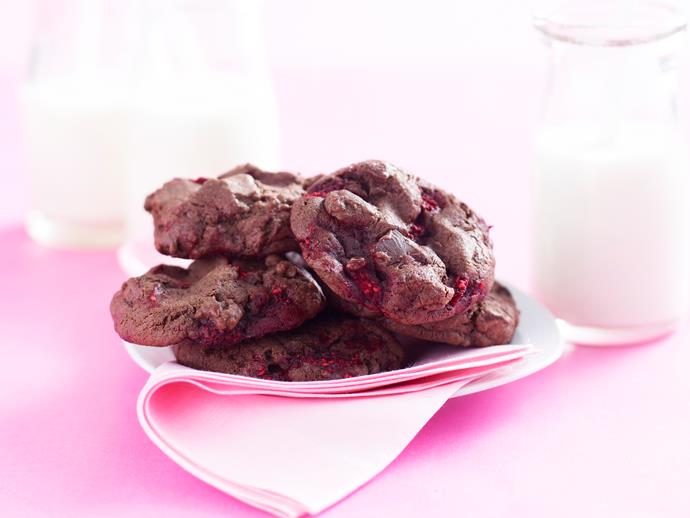 **[Chocolate chunk & raspberry cookies](https://www.womensweeklyfood.com.au/recipes/chocolate-chunk-and-raspberry-cookies-11358|target="_blank")**

To vary these fudgy cookies, try mixing and matching white and dark chocolates with different berries or dried cherries or apricots. You can't go wrong no matter what the combination is.