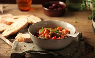 Mediterranean style fish stew with olives