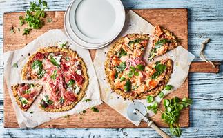 Quinoa pizza with two toppings