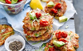 Gluten-free ham and spring onion fritters
