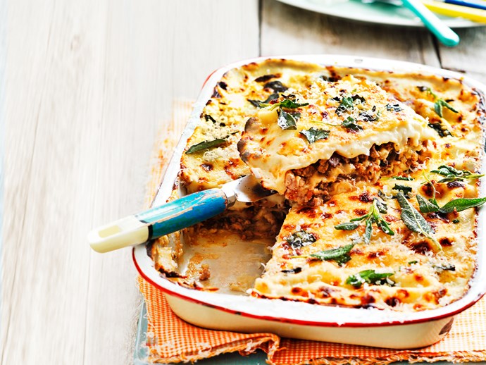 This [pork and mushroom lasagne](https://www.foodtolove.co.nz/recipes/pork-mushroom-and-sage-lasagne-8678|target="_blank") has sweet and earthy sage leaves both inside it and sprinkled on top.