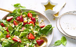 Strawberry salad with poppy seed dressing