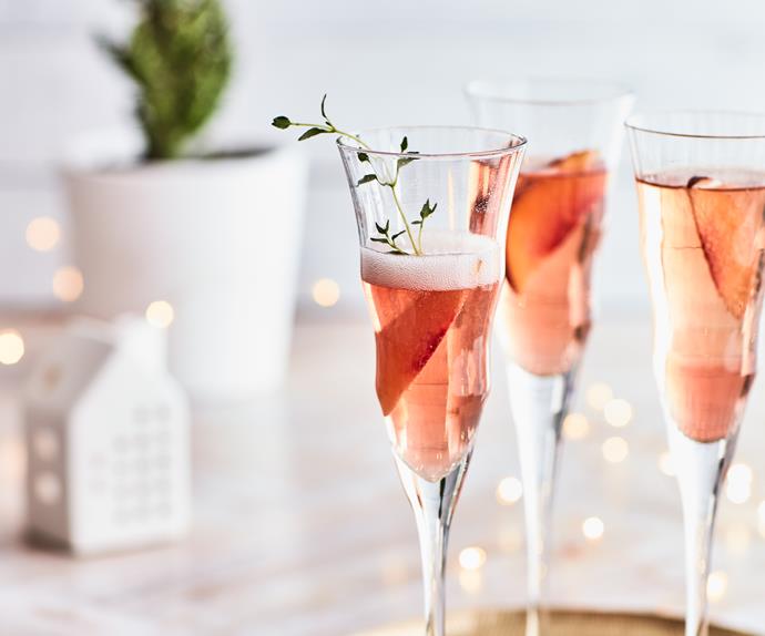Nectarine kombucha Champagne cocktails