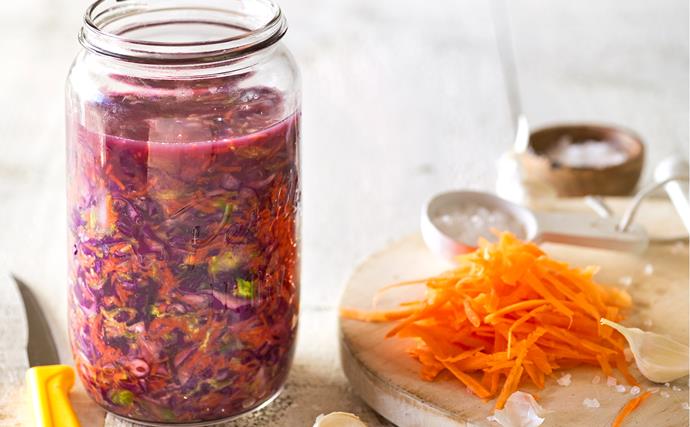 Carrot, cabbage and ginger kraut