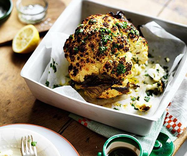 **[Whole roast cauliflower with parsley and anchovy sauce](https://www.gourmettraveller.com.au/recipes/chefs-recipes/whole-roast-cauliflower-with-parsley-and-anchovy-sauce-8049|target="_blank")**