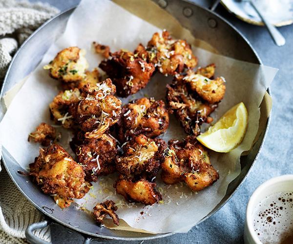 **[Cauliflower, bacon and cheese fritters](https://www.gourmettraveller.com.au/recipes/browse-all/cauliflower-bacon-and-cheese-fritters-12559|target="_blank")**