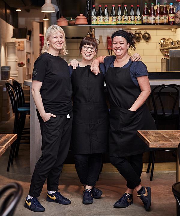From left: restaurant manager Iris Rees, head chef Jemma Whiteman and owner-chef O Tama Carey.