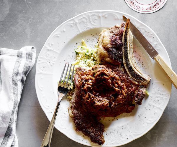 [**Prime-rib minute steak, spiced eggplant and lemon couscous**](https://www.gourmettraveller.com.au/recipes/chefs-recipes/prime-rib-minute-steak-spiced-eggplant-and-lemon-couscous-16088|target="_blank")