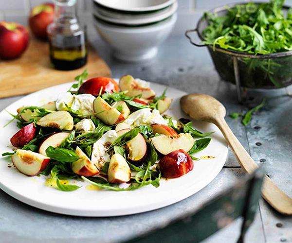 [Nectarine, buffalo mozzarella and rocket salad](https://www.gourmettraveller.com.au/recipes/browse-all/nectarine-buffalo-mozzarella-and-rocket-salad-11617|target="_blank")