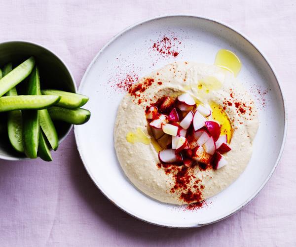 **[Hummus with radishes and paprika](https://www.gourmettraveller.com.au/recipes/healthy-recipes/hummus-with-radishes-and-paprika-12918|target="_blank")**