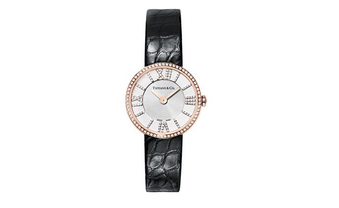 The new 24mm Tiffany & Co Atlas watch comes with diamond indexes and offers the classic design a feminine update. Smaller in size than the original 1983 release, it caters to both special and every-day moments.
<br><br>
[Tiffany & Co Atlas Rose Gold watch with Pave Diamonds](https://www.tiffany.com.au/watches/atlas-watches|target="_blank"|rel="nofollow"), $15,000