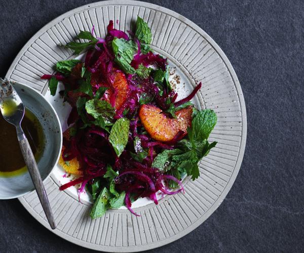 [Beetroot and orange salad with sumac dressing](https://www.gourmettraveller.com.au/recipes/fast-recipes/beetroot-and-orange-salad-with-sumac-dressing-16213|target="_blank")
