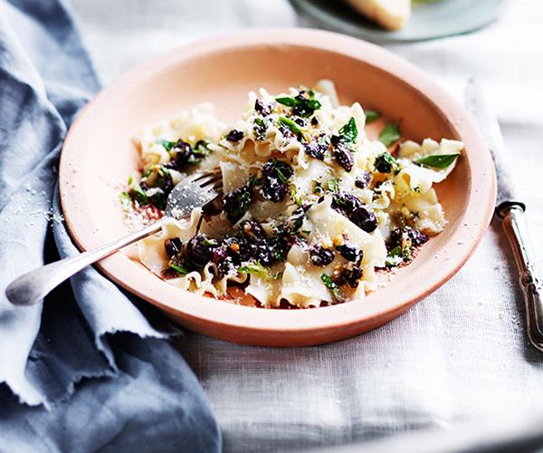 [Tacconi with Ligurian olives, pine nuts and oregano](https://www.gourmettraveller.com.au/recipes/browse-all/tacconi-with-ligurian-olives-pine-nuts-and-oregano-12207|target="_blank")