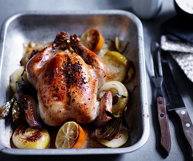 **[Roast chicken with bread sauce](http://www.gourmettraveller.com.au/recipes/browse-all/roast-chicken-with-bread-sauce-12501|target="_blank")**