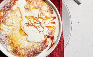 Honey, polenta and buttermilk-ricotta pudding