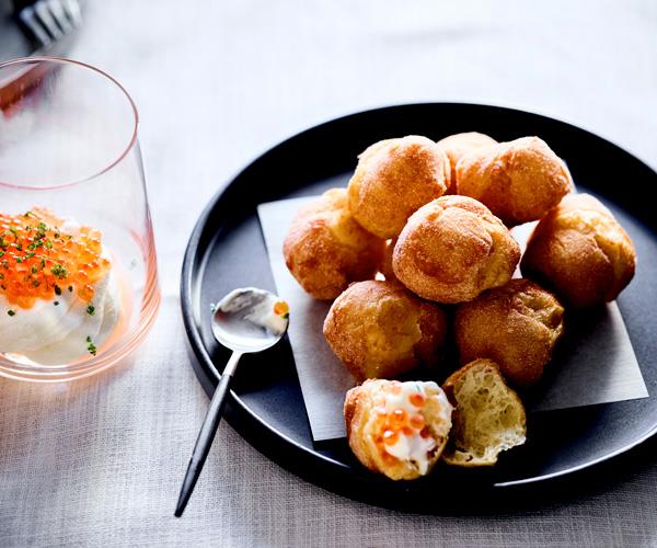Cutler & Co's savoury doughnuts with sour cream and salmon roe