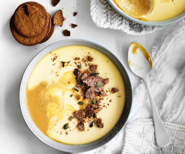 **[Spiced pumpkin creams with gingerbread crumb](https://www.gourmettraveller.com.au/recipes/browse-all/spiced-pumpkin-creams-with-gingerbread-crumb-12845|target="_blank")**