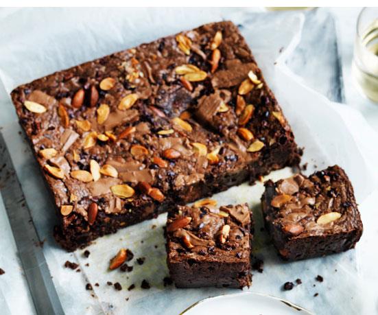**[Choc-malt and almond brownie](https://www.gourmettraveller.com.au/recipes/browse-all/choc-malt-and-almond-brownie-12456|target="_blank")**