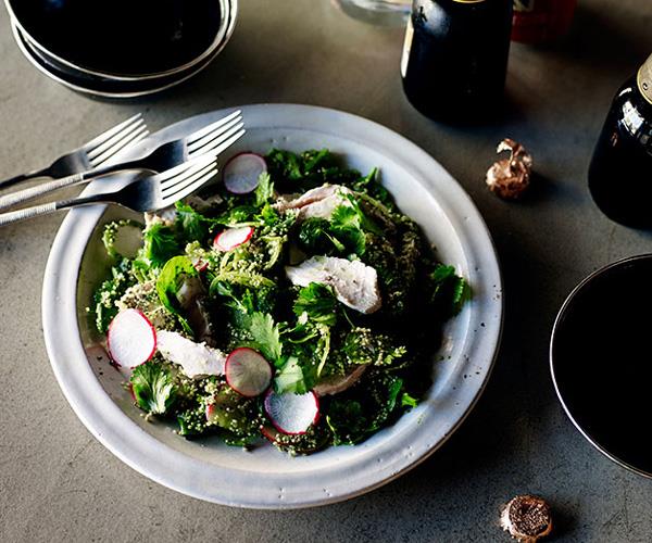 **[El Publico's chicken quinoa salad with recado verde](http://www.gourmettraveller.com.au/recipes/chefs-recipes/chicken-quinoa-salad-with-recado-verde-7920|target="_blank")**
