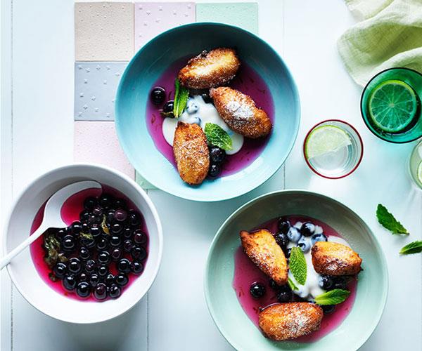 **[Smolt's hot ricotta fritters, blueberry-lime compote and ricotta cream](http://www.gourmettraveller.com.au/recipes/chefs-recipes/hot-ricotta-fritters-blueberry-lime-compote-and-ricotta-cream-9256|target="_blank")**