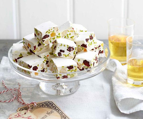 [**Cranberry, pistachio and almond nougat**](https://www.gourmettraveller.com.au/recipes/browse-all/cranberry-pistachio-and-almond-nougat-14174|target="_blank")