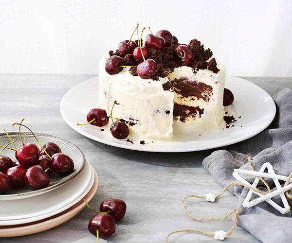 [**Chocolate cherry fudge and coconut ice-cream cake**](https://www.gourmettraveller.com.au/recipes/browse-all/chocolate-cherry-fudge-and-coconut-ice-cream-cake-11191|target="_blank")
