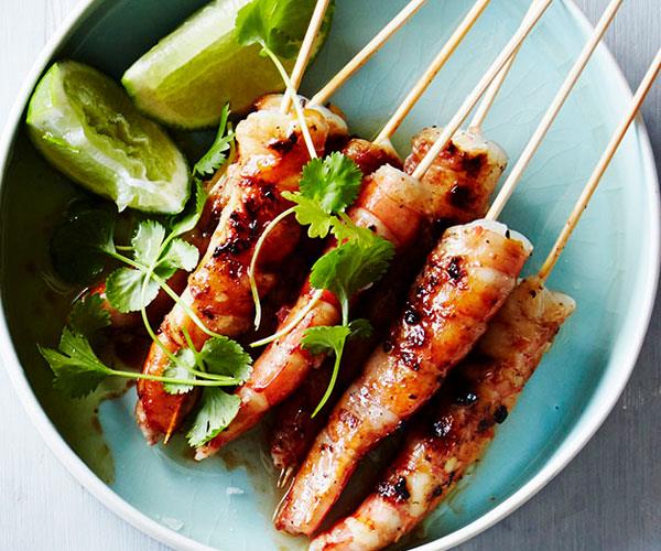 **[Charred prawns on skewers with lime](https://www.gourmettraveller.com.au/recipes/browse-all/charred-prawns-on-skewers-with-lime-12915|target="_blank")**