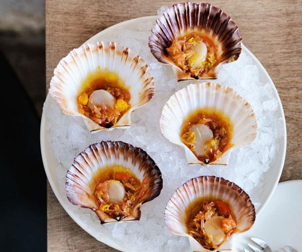**[Saint Peter's scallops with citrus dressing](https://www.gourmettraveller.com.au/recipes/chefs-recipes/saint-peters-scallops-with-citrus-dressing-8579|target="_blank")**