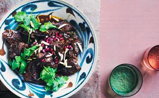 Slow-cooked spiced lamb with prunes