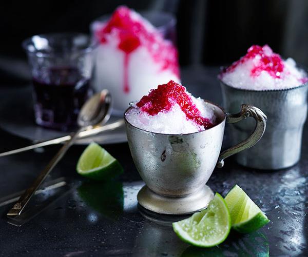 **[Shaved ice with cherries, gin and lime](https://www.gourmettraveller.com.au/recipes/browse-all/shaved-ice-with-cherries-gin-and-lime-12402|target="_blank")**