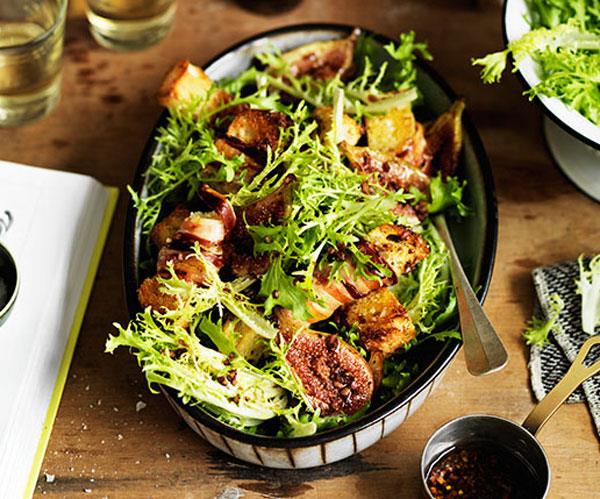 [**Frisée salad with roasted figs and pancetta croûtons**](https://www.gourmettraveller.com.au/recipes/chefs-recipes/frisee-salad-with-roasted-figs-and-pancetta-croutons-8031|target="_blank")
