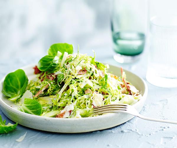 [**Brussels sprout salad with bacon, apple and buttermilk dressing**](https://www.gourmettraveller.com.au/recipes/fast-recipes/brussels-sprout-salad-with-bacon-apple-and-buttermilk-dressing-13472|target="_blank")
