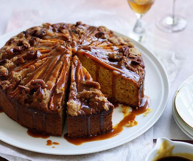 [**Buttermilk carrot cake with spiced caramel**](https://www.gourmettraveller.com.au/recipes/browse-all/buttermilk-carrot-cake-with-spiced-caramel-11713|target="_blank")
