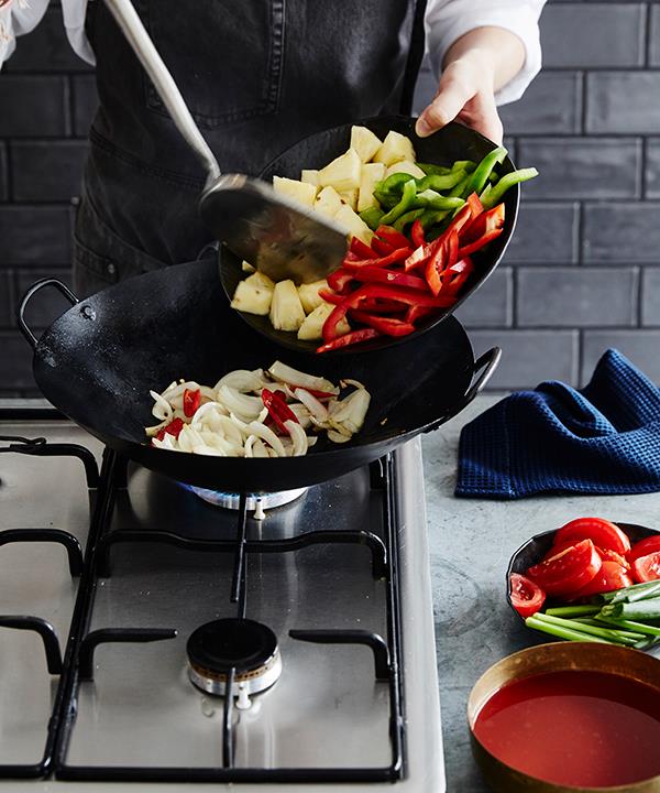 Steps 6 and 7: Stir-fry the vegetables