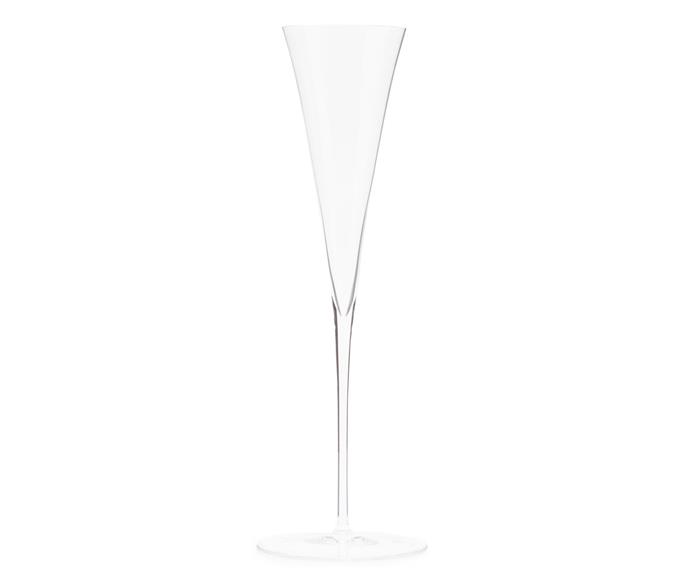 **Ambassador crystal Champagne flute from Lobmeyr, $183, available from [Matches Fashion](https://www.matchesfashion.com/au/products/Lobmeyr-Ambassador-crystal-champagne-flute-1335524|target="_blank"|rel="nofollow").** 

For those who like their Champagne with a side of history, this trumpet-shaped glass is a replica of a design by renowned 20th-century Austrian architect Oswald Haerdtl, created for a 1925 Art Deco exhibition held in Paris. For lovers of clean lines and sleek silhouettes.