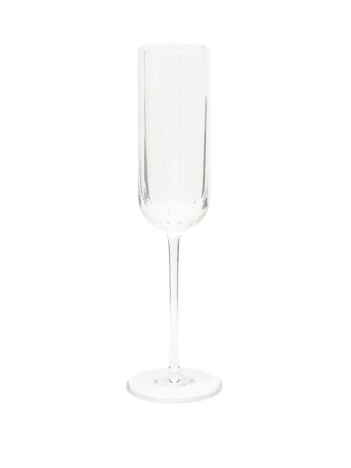 **Fluted crystal Champagne glass from Richard Brendon, $183, available from [Matches Fashion](https://www.matchesfashion.com/au/products/Richard-Brendon-Fluted-crystal-champagne-glass-1341074|target="_blank"|rel="nofollow").** 

This mouth-blown crystal glass from the London design house features an elegant fluted exterior and a slender stem. Simply stunning.
