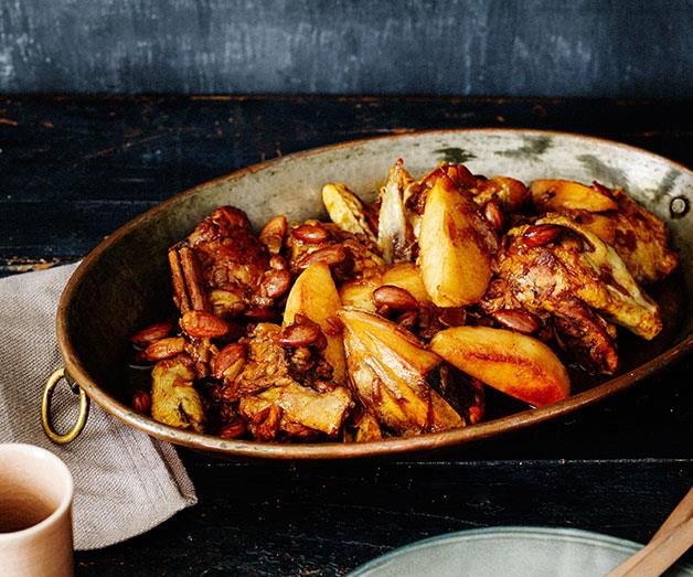 **[Chicken, quince, lemon and almond tagine](https://www.gourmettraveller.com.au/recipes/browse-all/chicken-quince-lemon-and-almond-tagine-11977|target="_blank")**